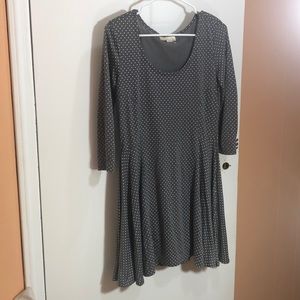 BEAUTIFUL Gray With White Polka Dot Dress